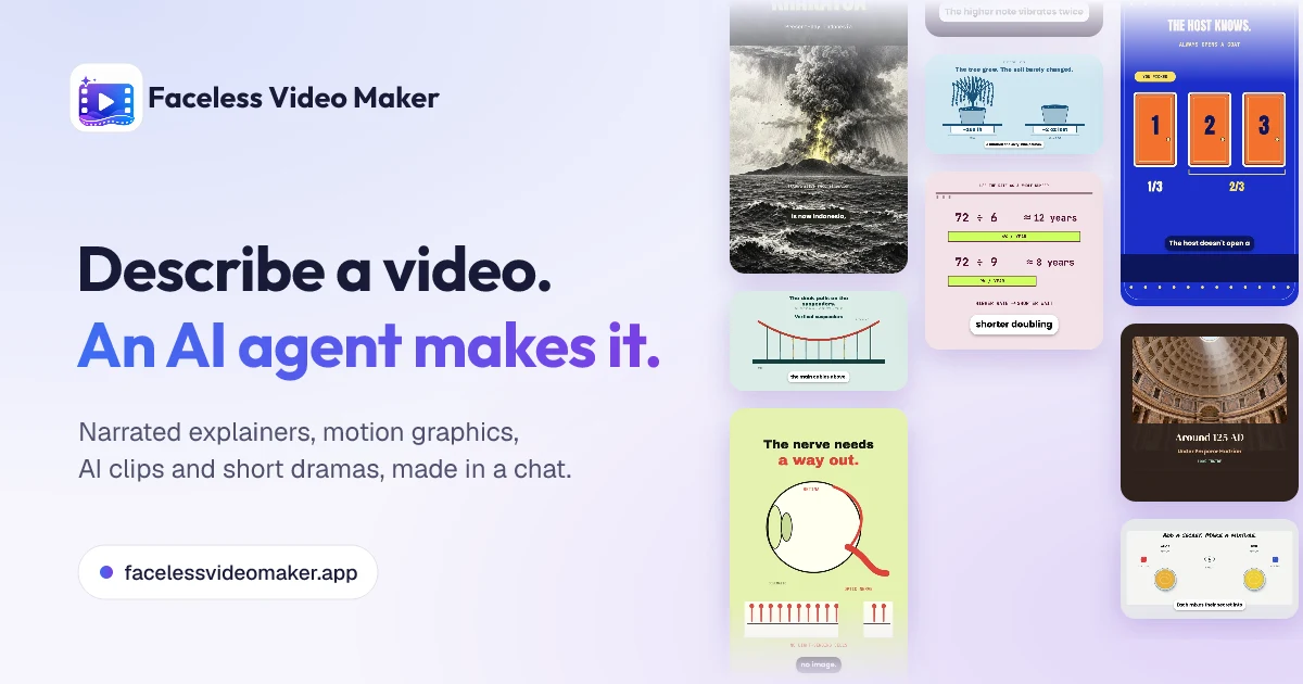 AI Faceless Video Maker — Make YouTube Videos Without Filming Yourself ...
